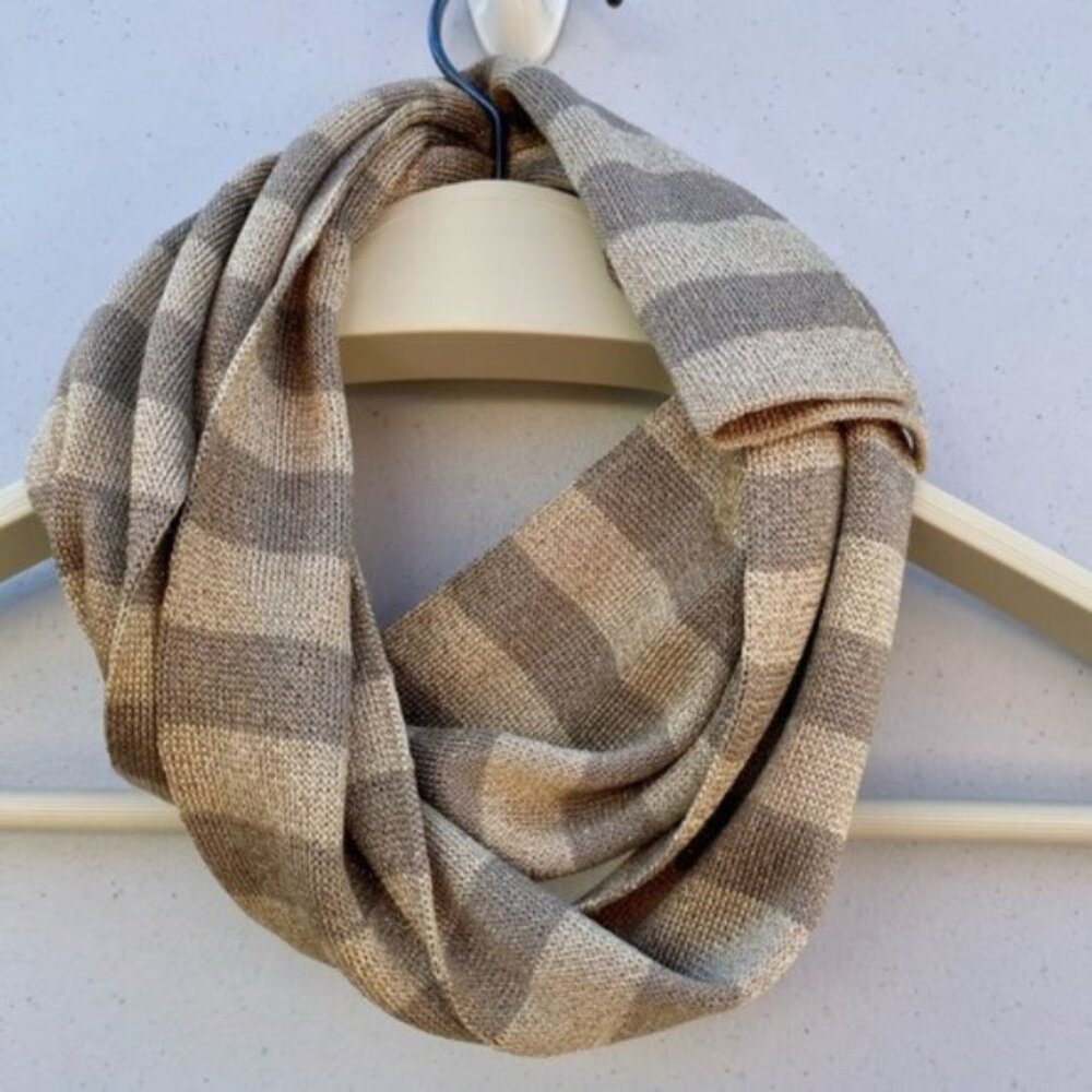Banana Republic Striped Gold Metallic Block Scarf